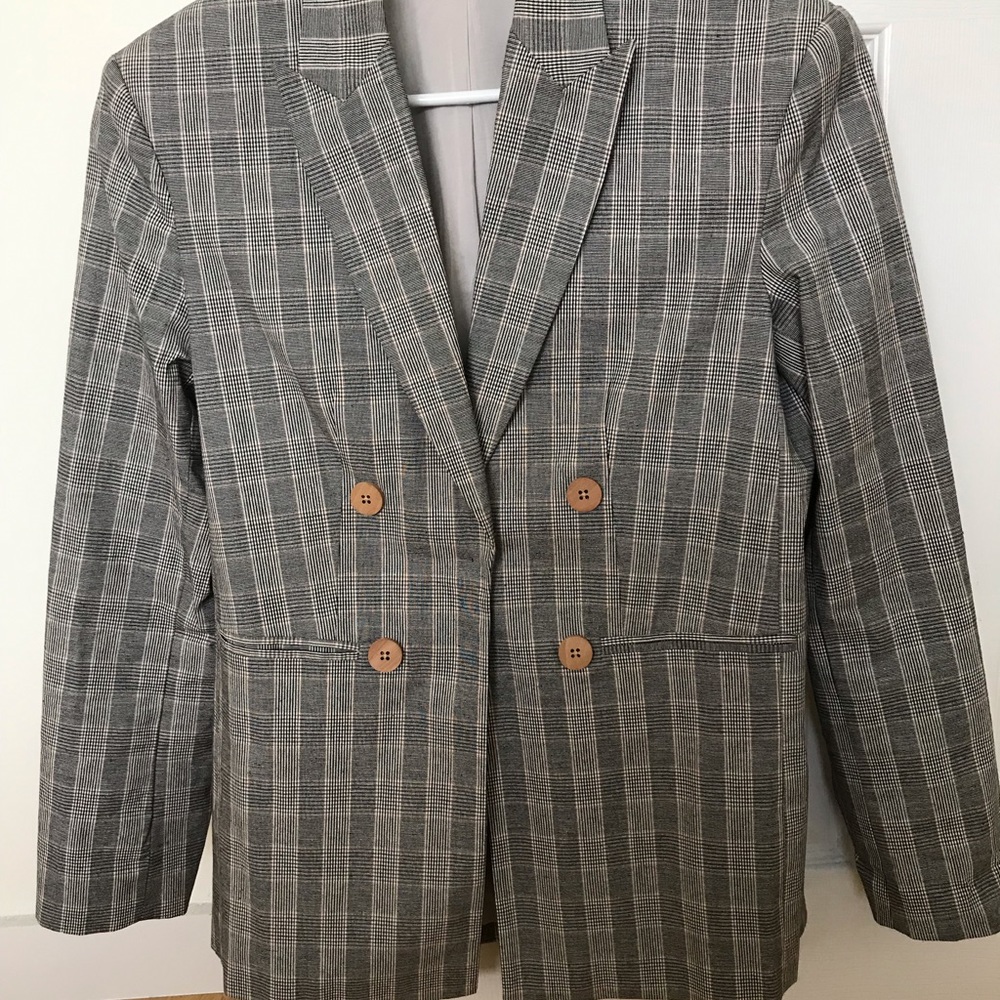 Mango Checked Structure Blazer - image 5